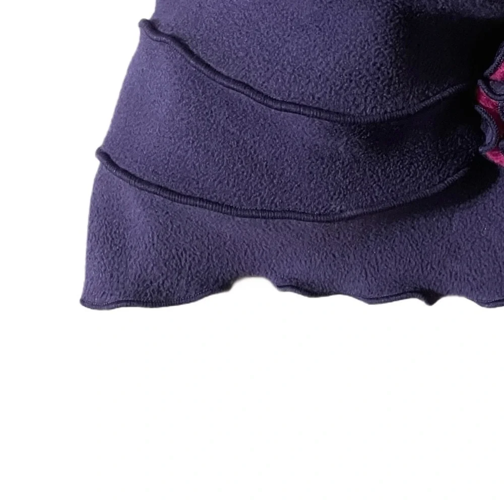 Mack & Co girls purple floral Fleece Garden Hat Roll Up Brim